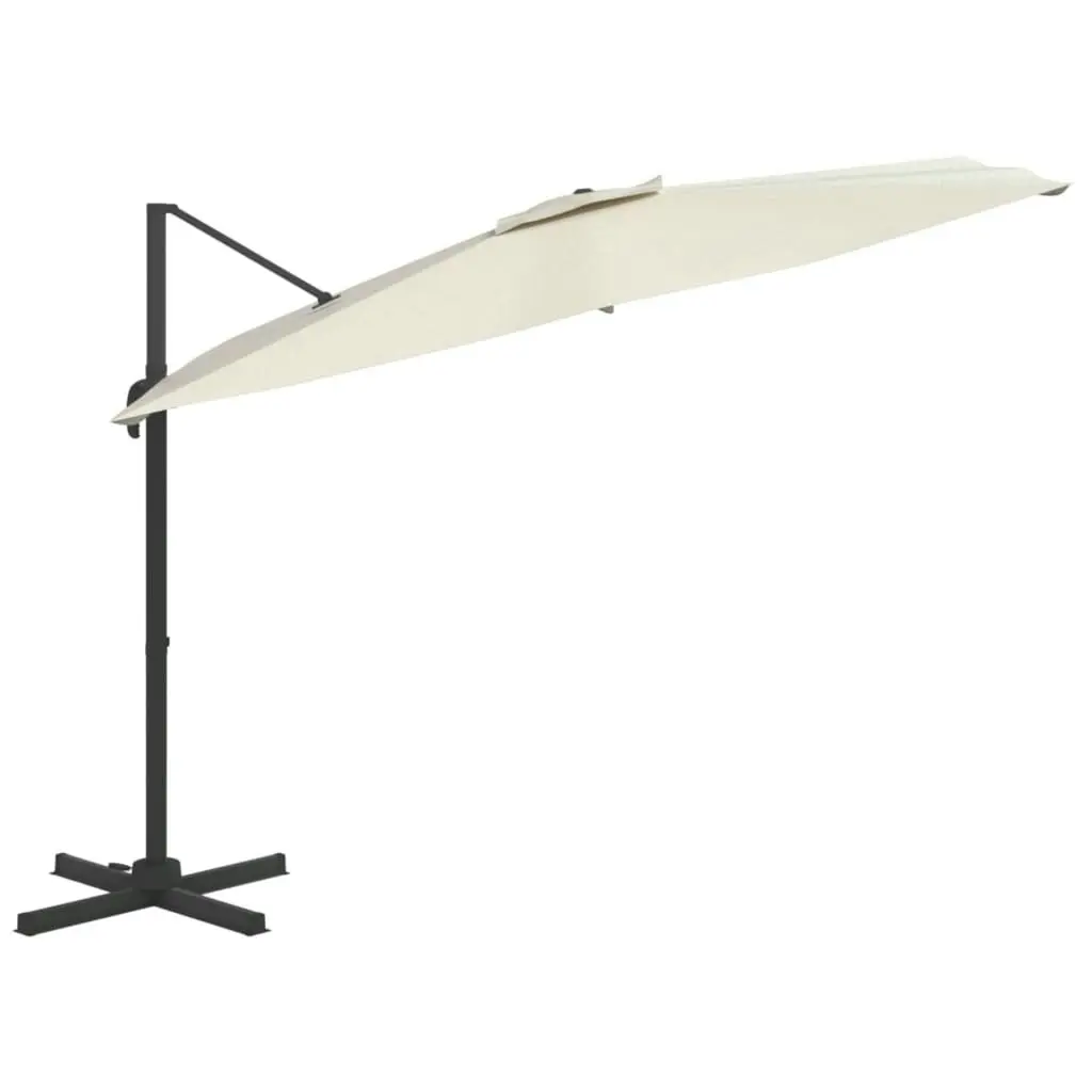 LED Cantilever Umbrella Sand White 400x300 cm 319927