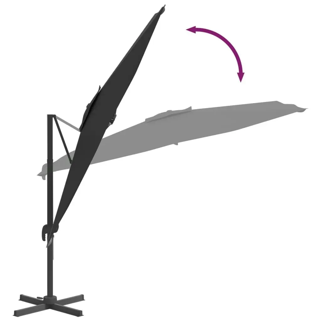 LED Cantilever Umbrella Black 400x300 cm 319931