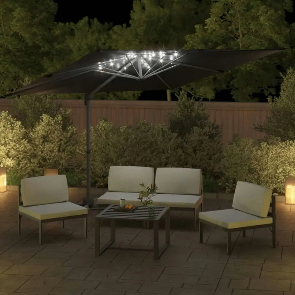 LED Cantilever Umbrella Black 400x300 cm 319931