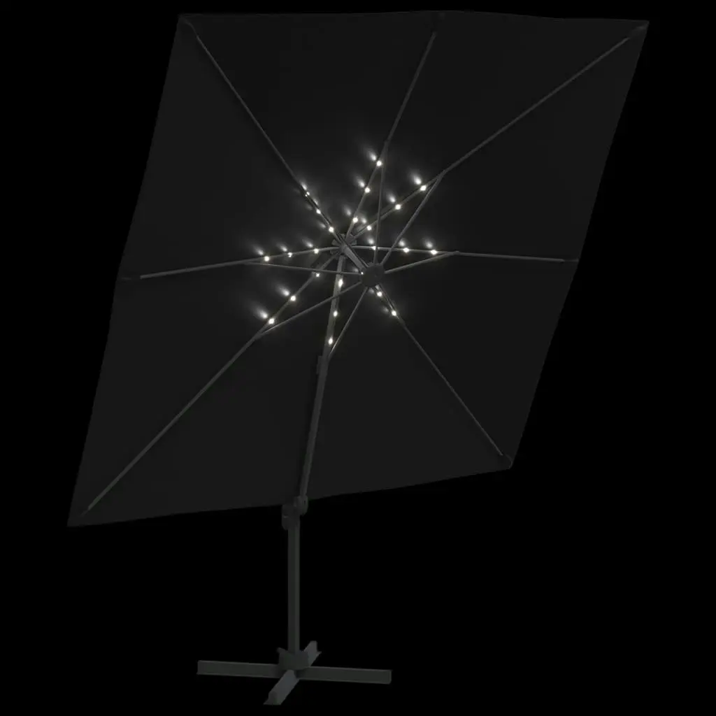 LED Cantilever Umbrella Black 400x300 cm 319931