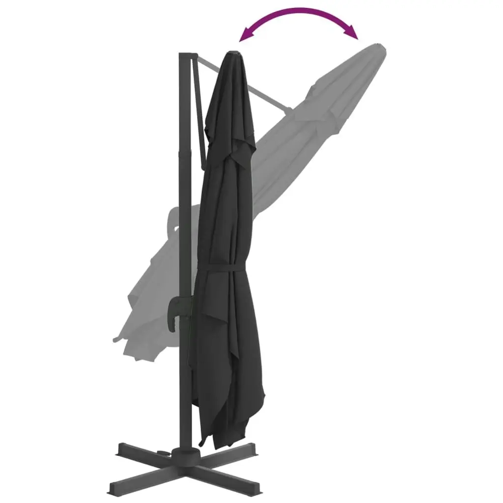 LED Cantilever Umbrella Black 400x300 cm 319931