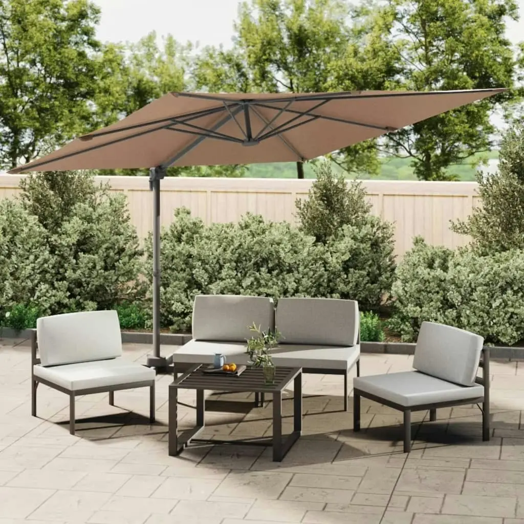 LED Cantilever Umbrella Taupe 400x300 cm 319930