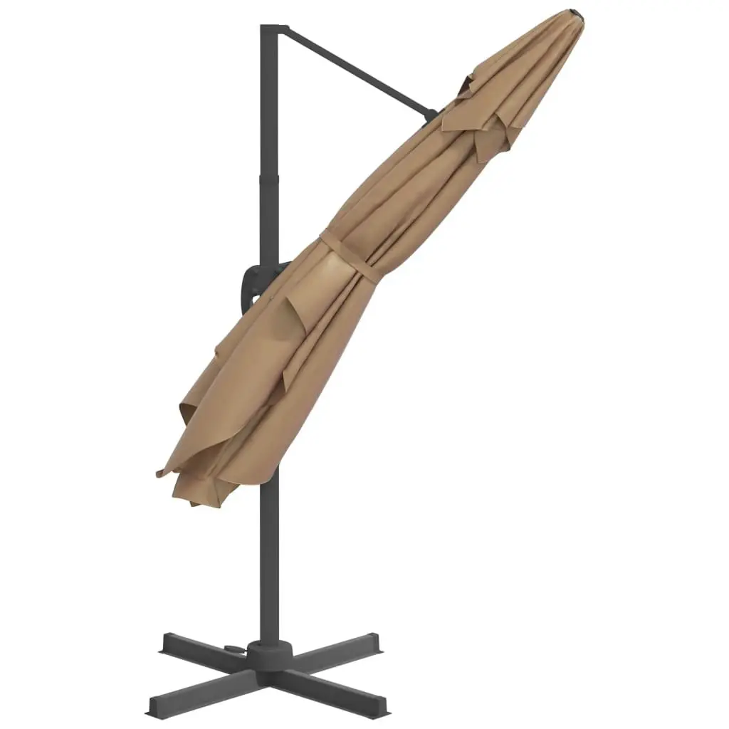 LED Cantilever Umbrella Taupe 400x300 cm 319930