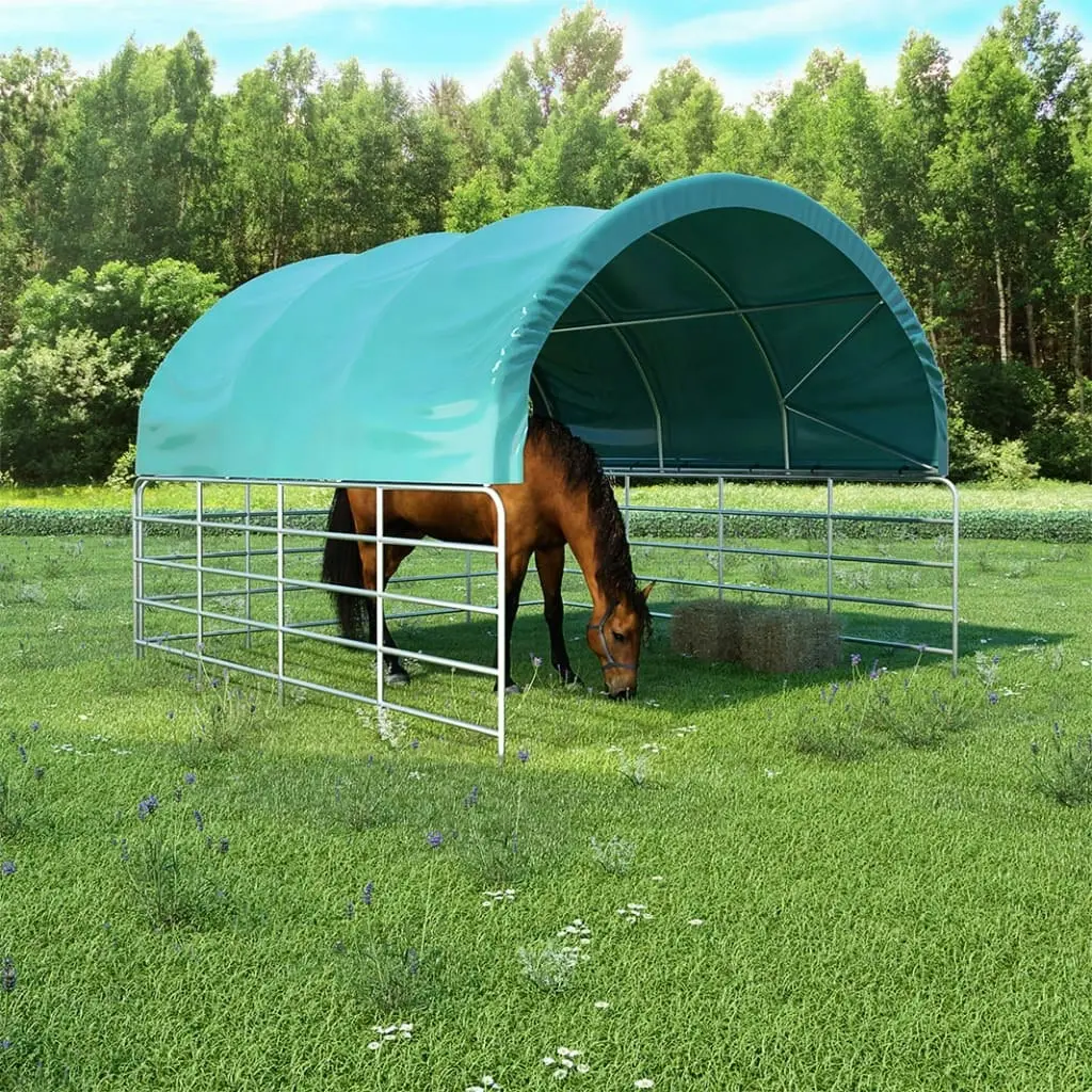 Livestock Tent PVC 3.7x3.7 m Green 3056433