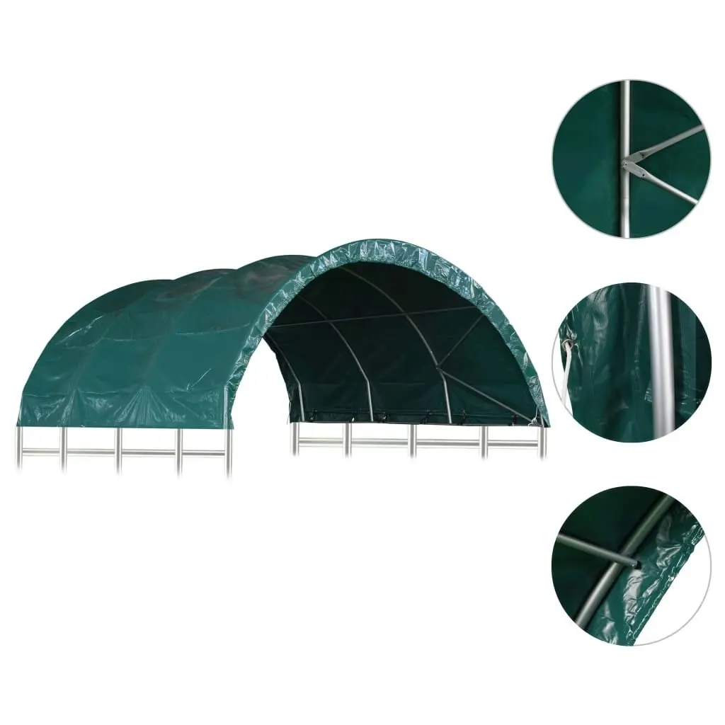 Livestock Tent PVC 3.7x3.7 m Green 3056433