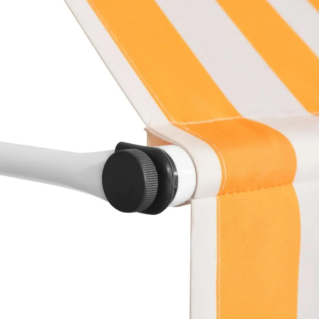 Manual Retractable Awning 150 cm Orange and White Stripes 43231