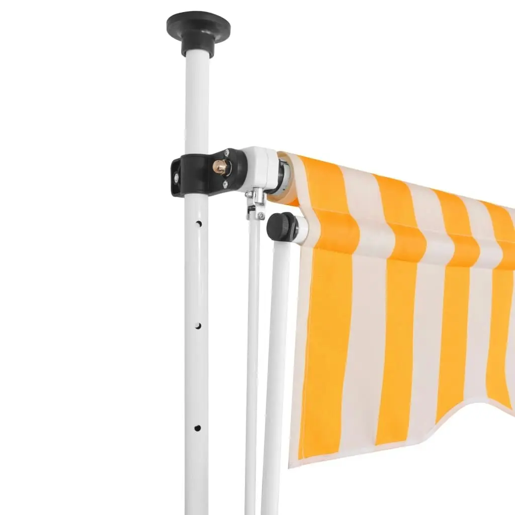 Manual Retractable Awning 150 cm Orange and White Stripes 43231