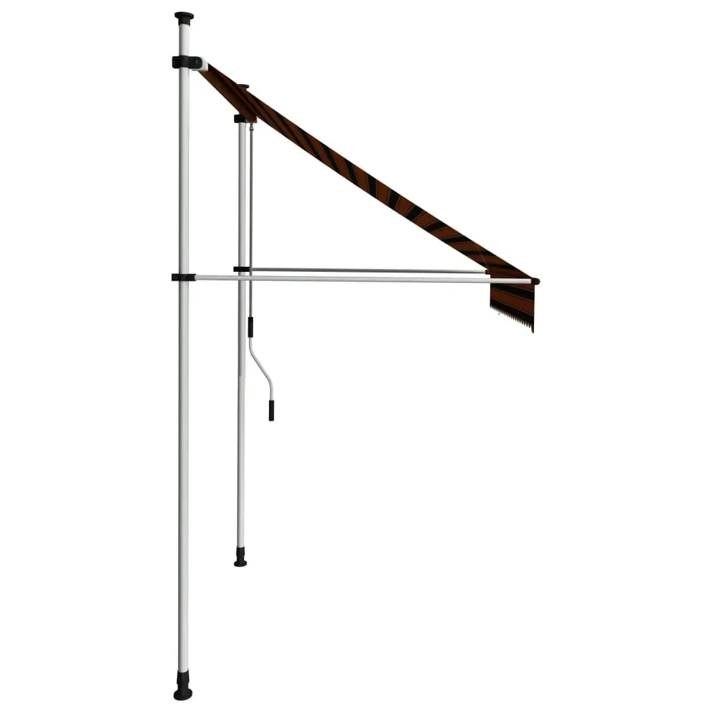 Manual Retractable Awning 200 cm Orange and Brown 145836