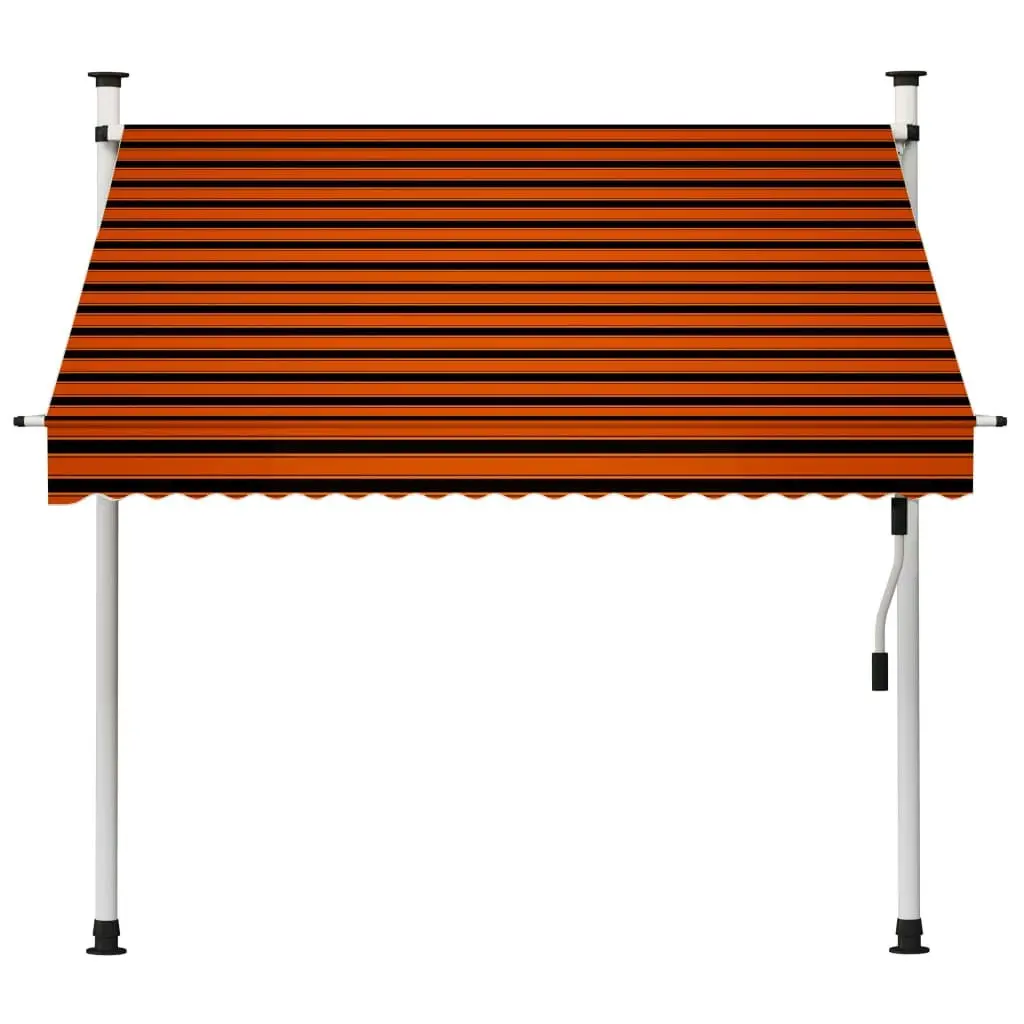 Manual Retractable Awning 200 cm Orange and Brown 145836