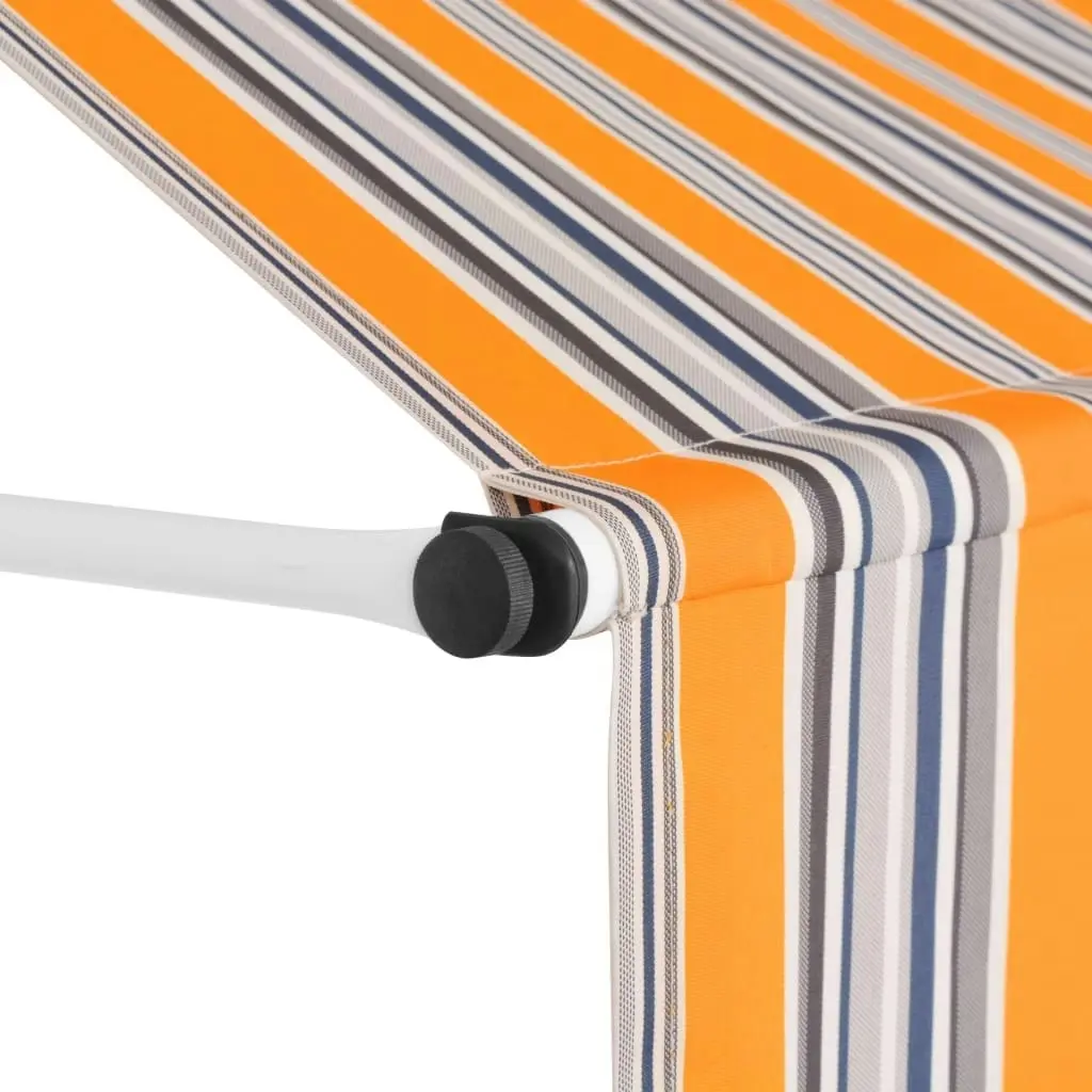 Manual Retractable Awning 300 cm Yellow and Blue Stripes 43228