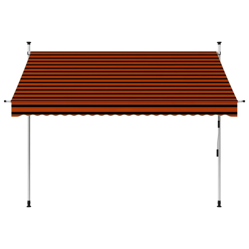 Manual Retractable Awning 250 cm Orange and Brown 145837