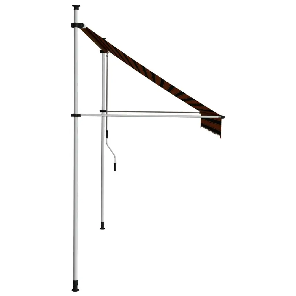 Manual Retractable Awning 250 cm Orange and Brown 145837