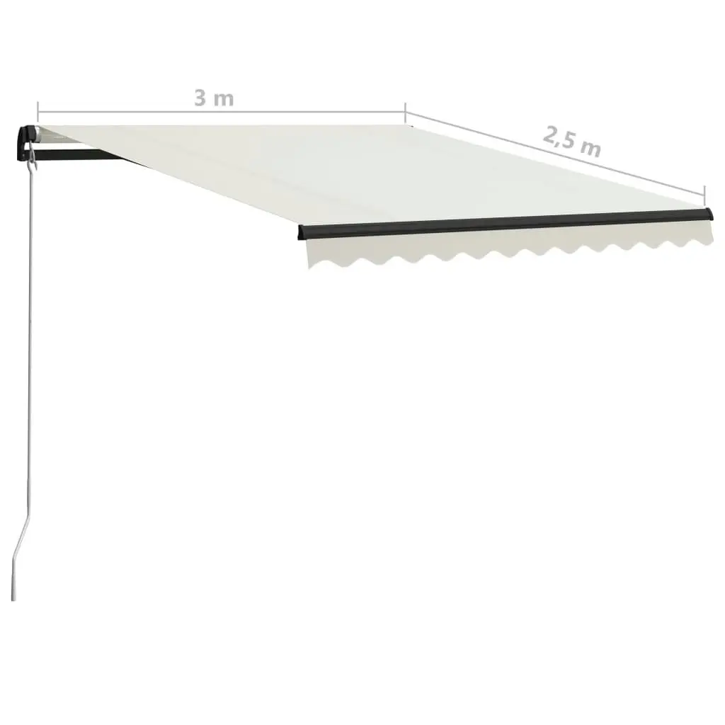 Manual Retractable Awning 300x250 cm Cream 3055185