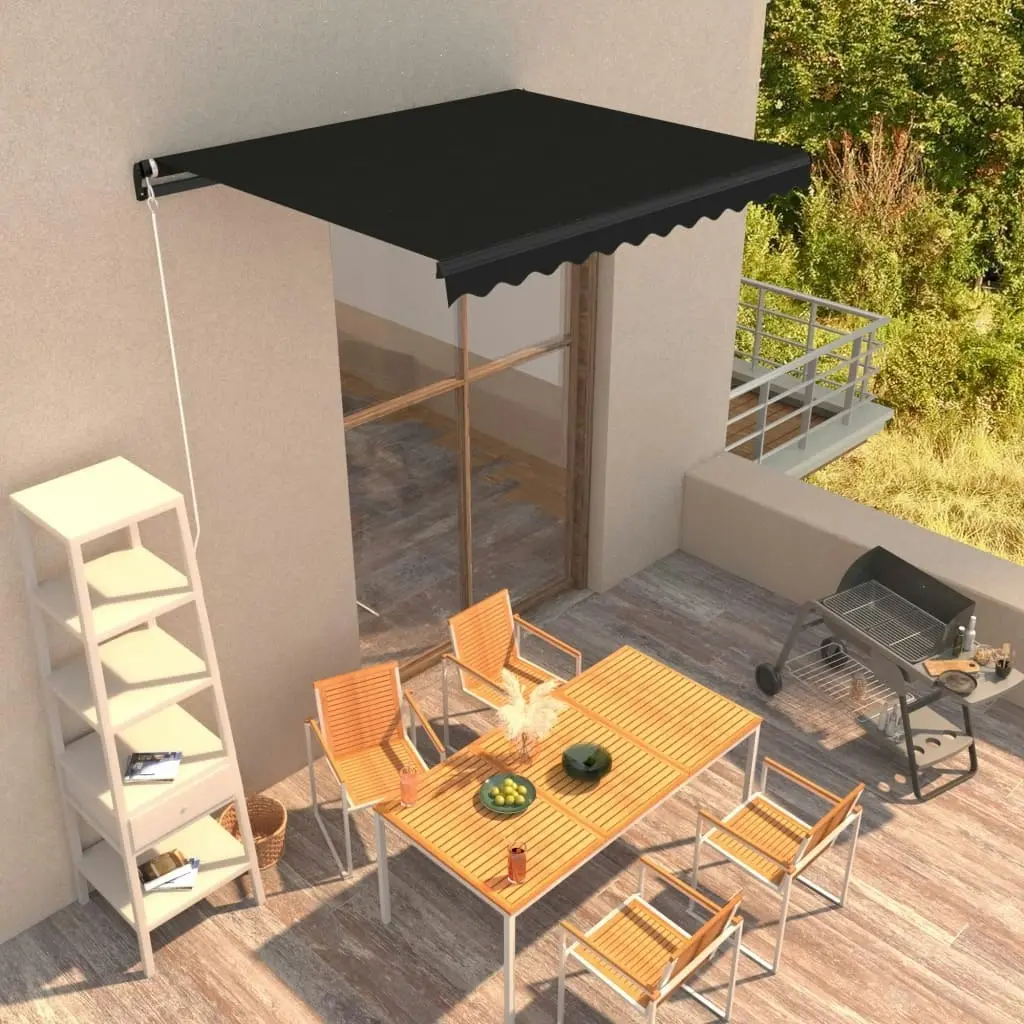 Manual Retractable Awning 350x250 cm Anthracite 3051238