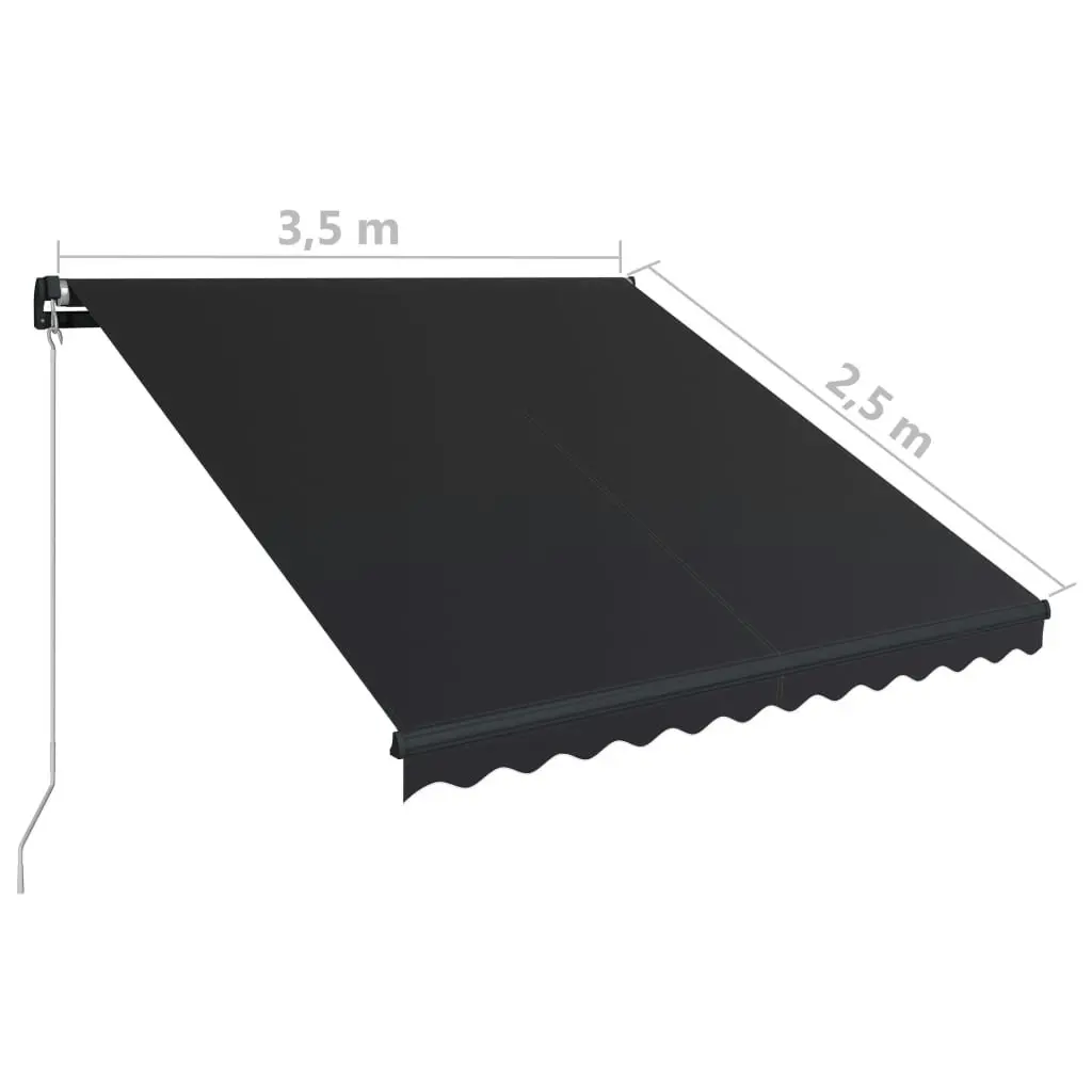 Manual Retractable Awning 350x250 cm Anthracite 3051238