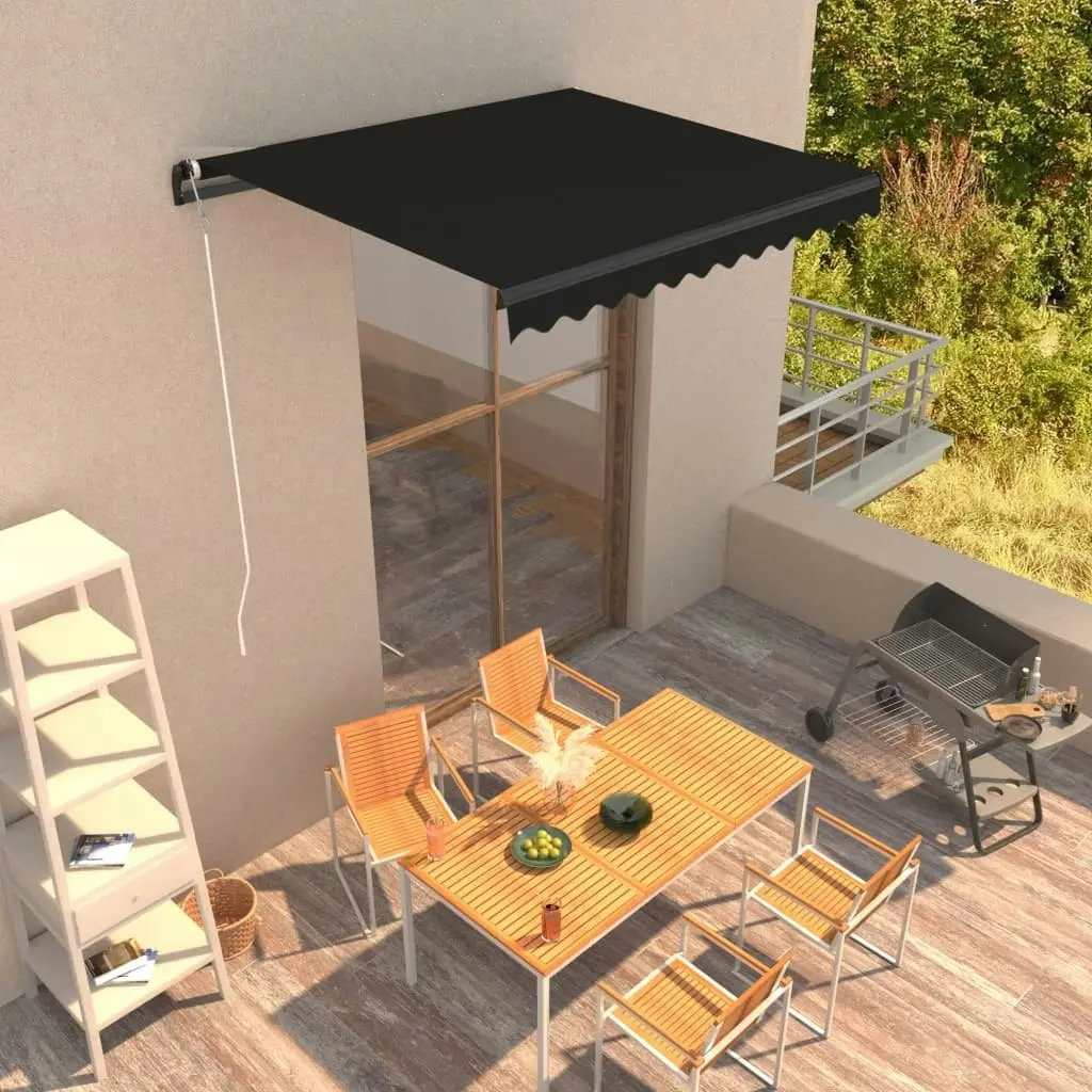 Manual Retractable Awning 300x250 cm Anthracite 3051237