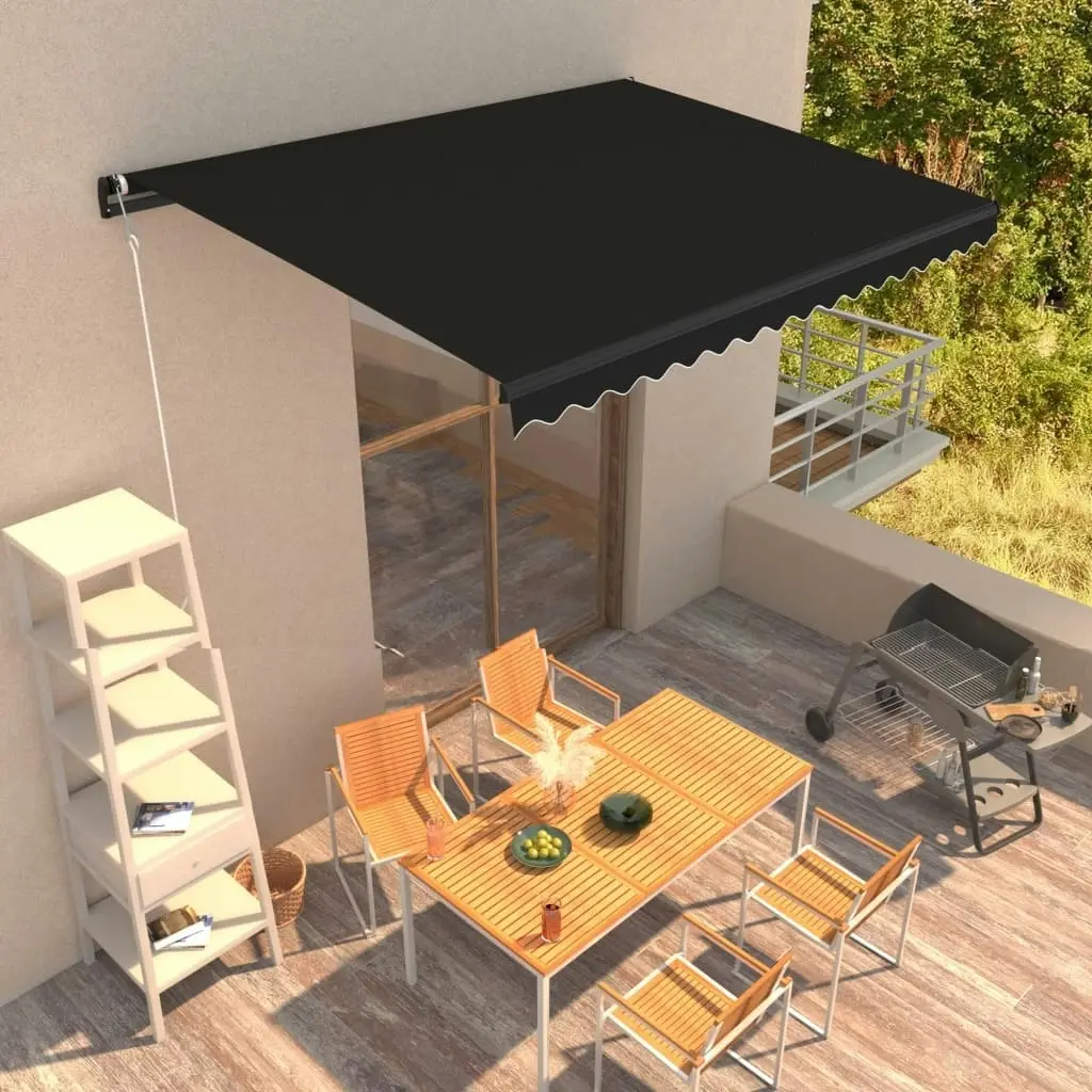 Manual Retractable Awning 400x300 cm Anthracite 3051239