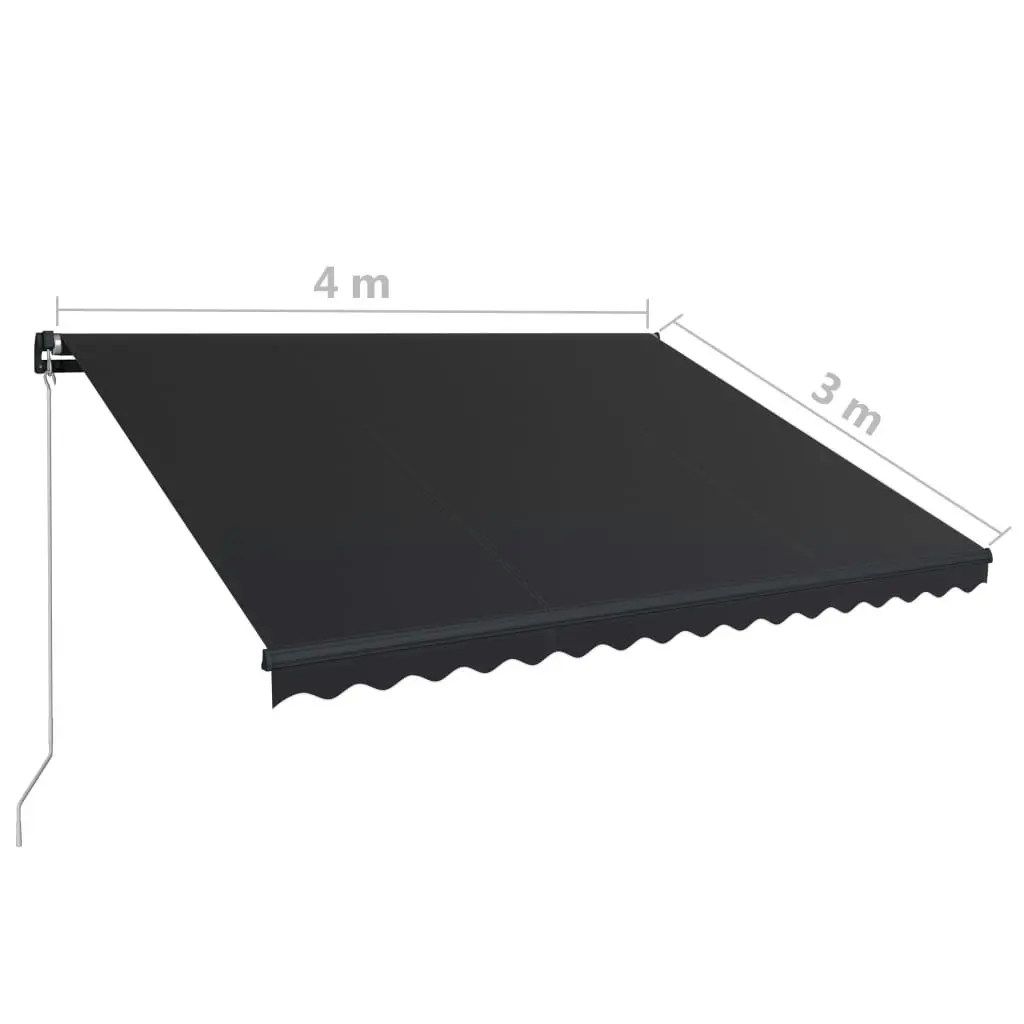 Manual Retractable Awning 400x300 cm Anthracite 3051239