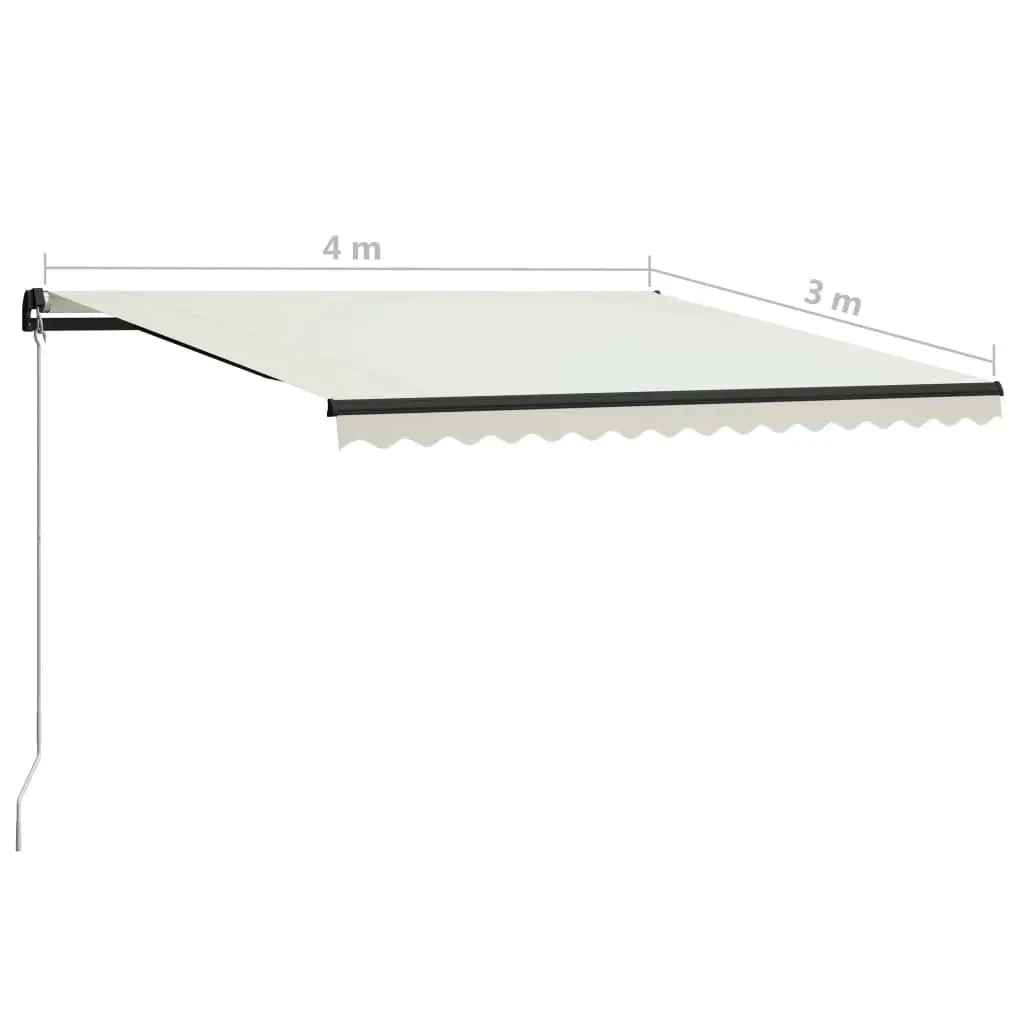 Manual Retractable Awning 400x300 cm Cream 3055192