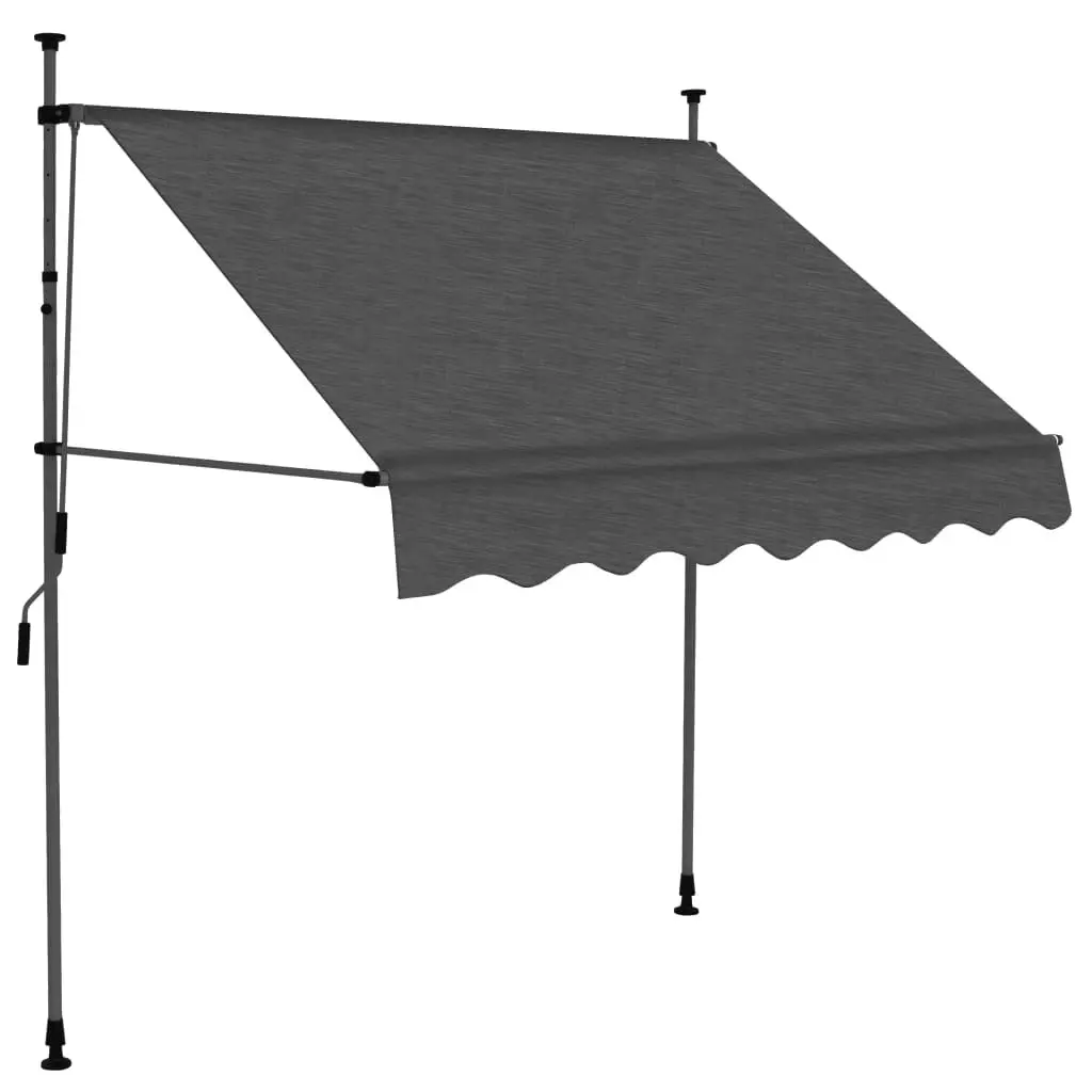 Manual Retractable Awning with LED 200 cm Anthracite 145864