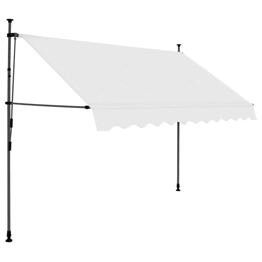 Manual Retractable Awning with LED 300 cm Cream 145873