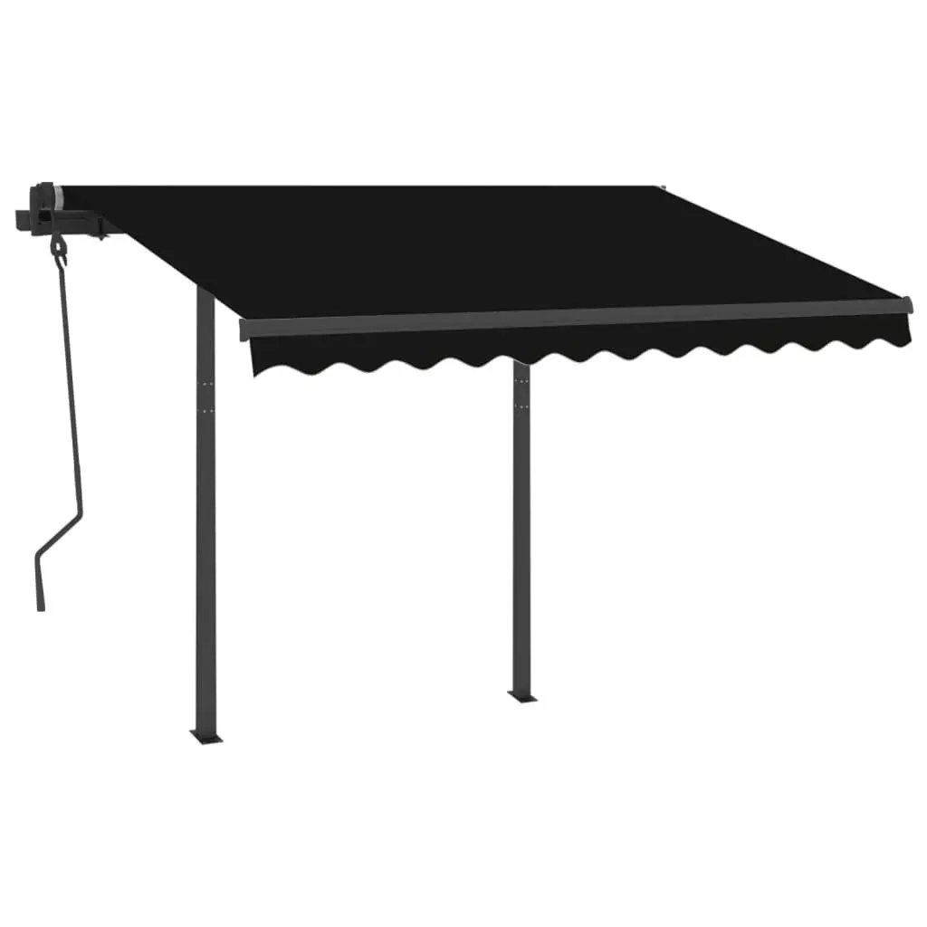 Manual Retractable Awning with LED 3.5x2.5 m Anthracite 3070124