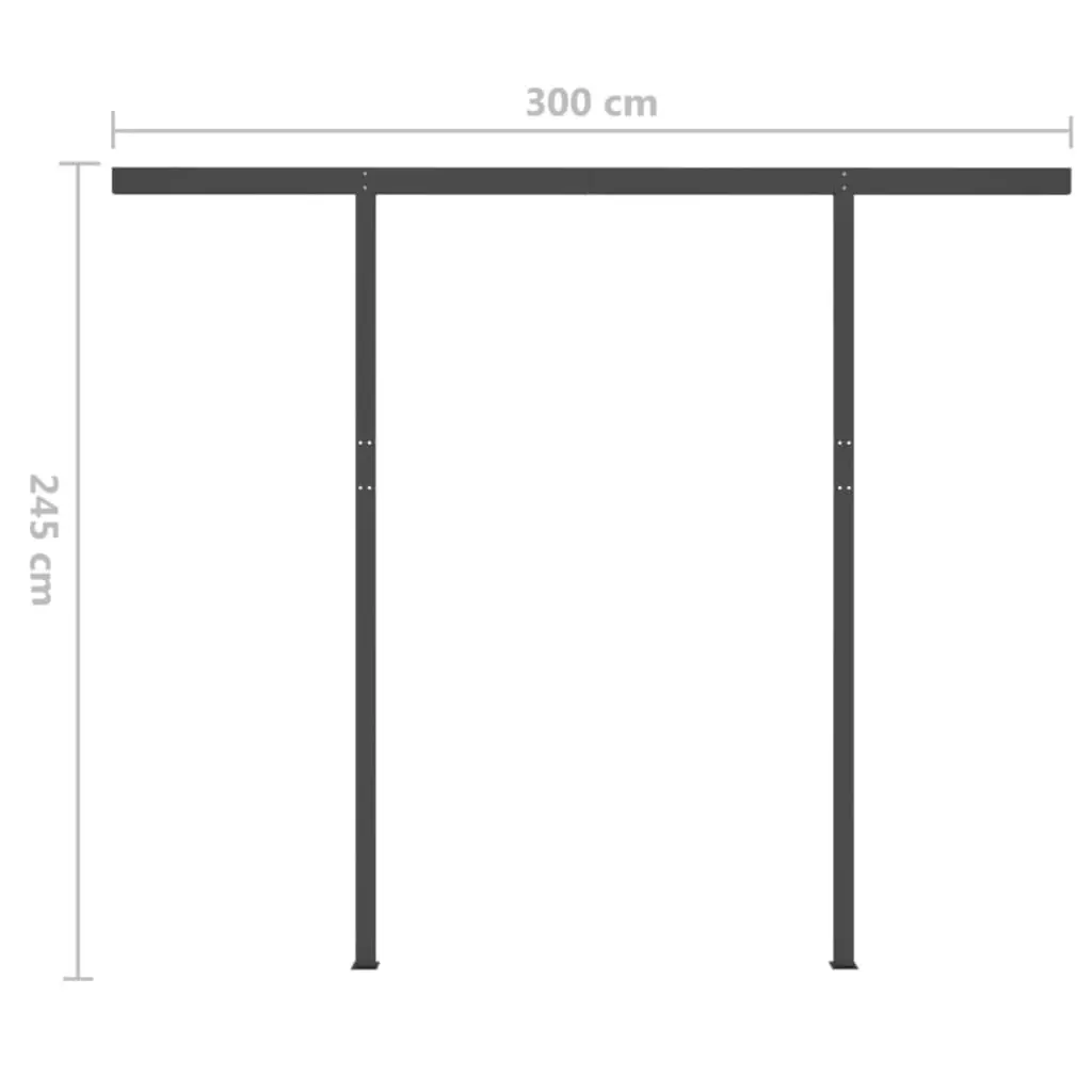 Manual Retractable Awning with LED 3.5x2.5 m Anthracite 3070124