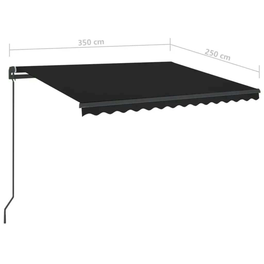 Manual Retractable Awning with LED 3.5x2.5 m Anthracite 3070124