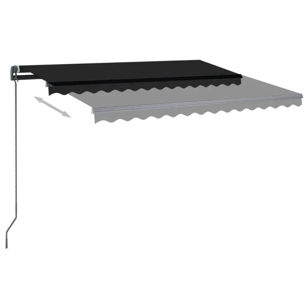 Manual Retractable Awning with LED 3.5x2.5 m Anthracite 3070124