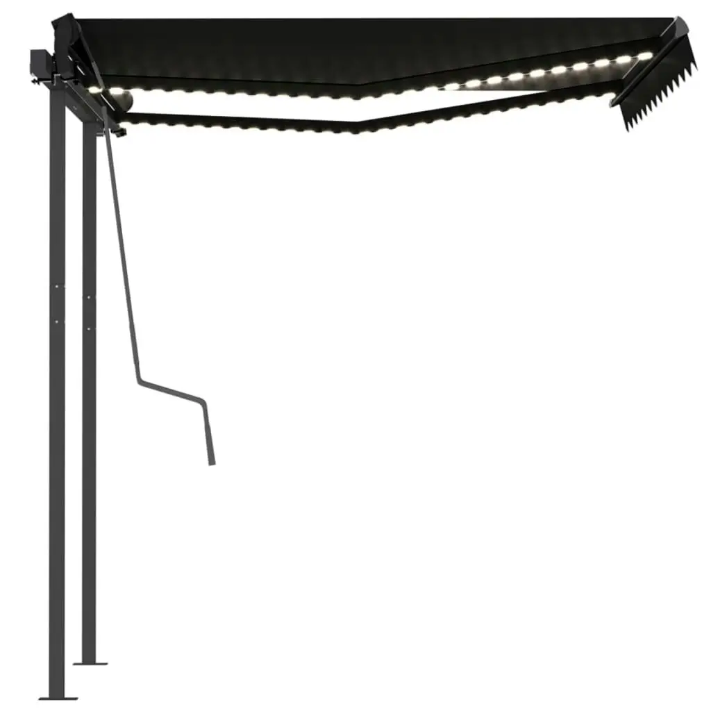 Manual Retractable Awning with LED 3.5x2.5 m Anthracite 3070124