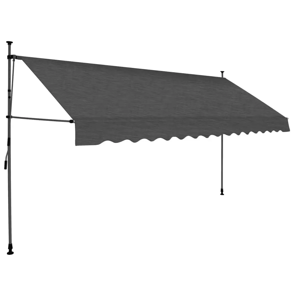 Manual Retractable Awning with LED 350 cm Anthracite 148093