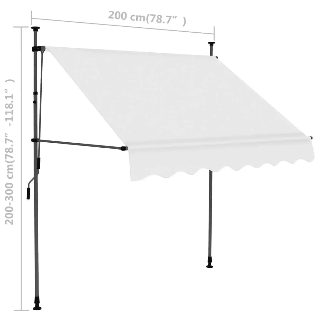 Manual Retractable Awning with LED 200 cm Cream 148097