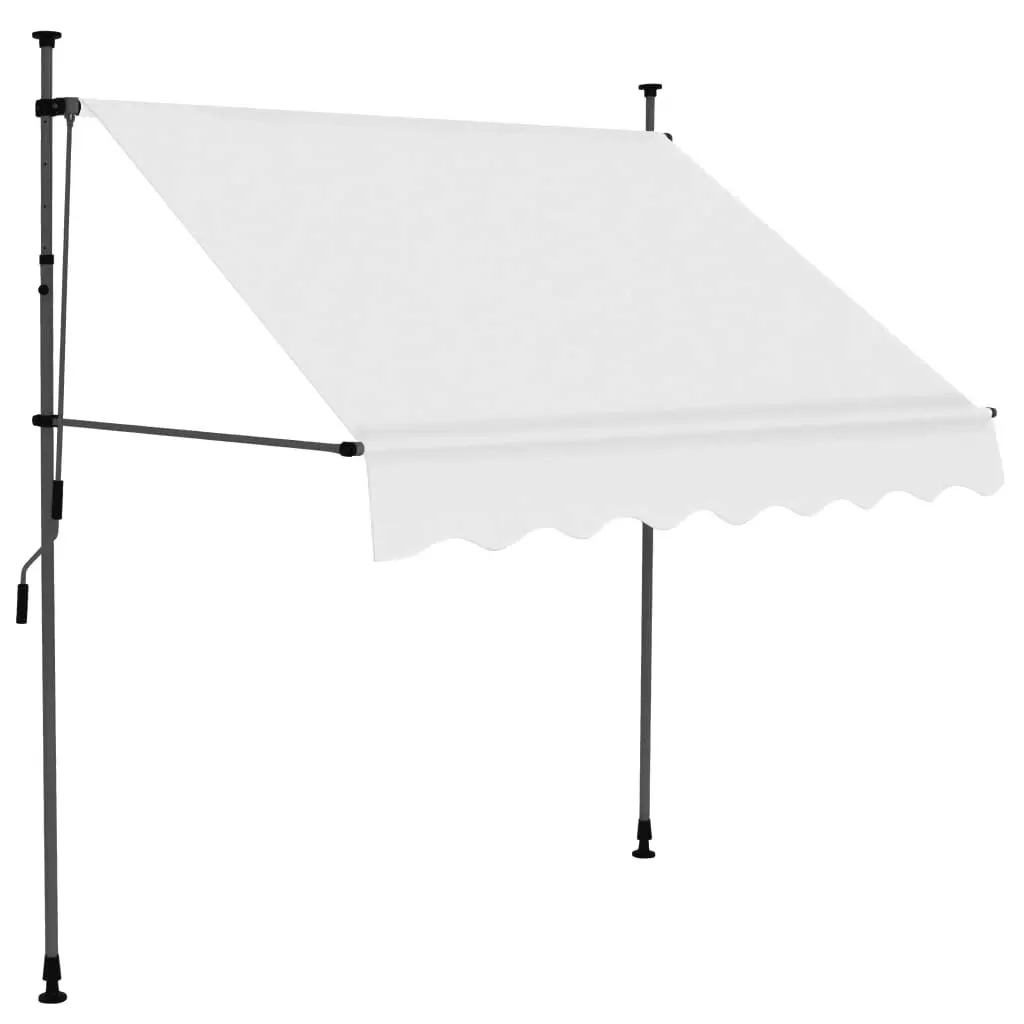 Manual Retractable Awning with LED 200 cm Cream 148097