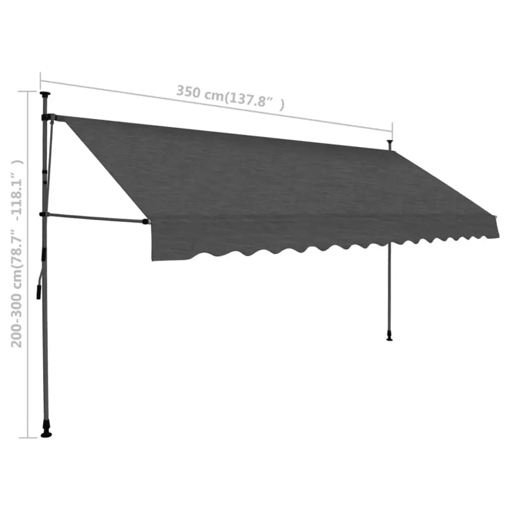 Manual Retractable Awning with LED 350 cm Anthracite 145867