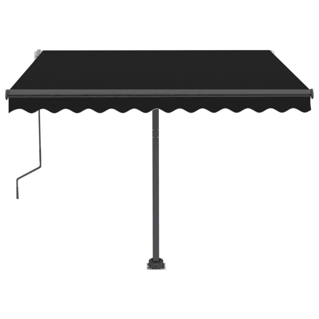 Manual Retractable Awning with LED 300x250 cm Anthracite 3069704