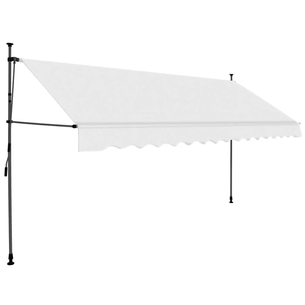 Manual Retractable Awning with LED 350 cm Cream 145874