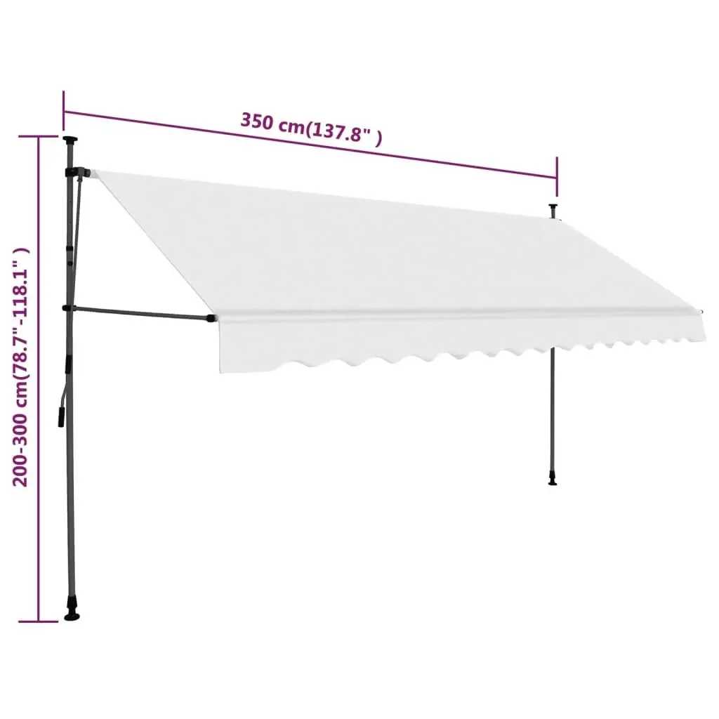 Manual Retractable Awning with LED 350 cm Cream 148100