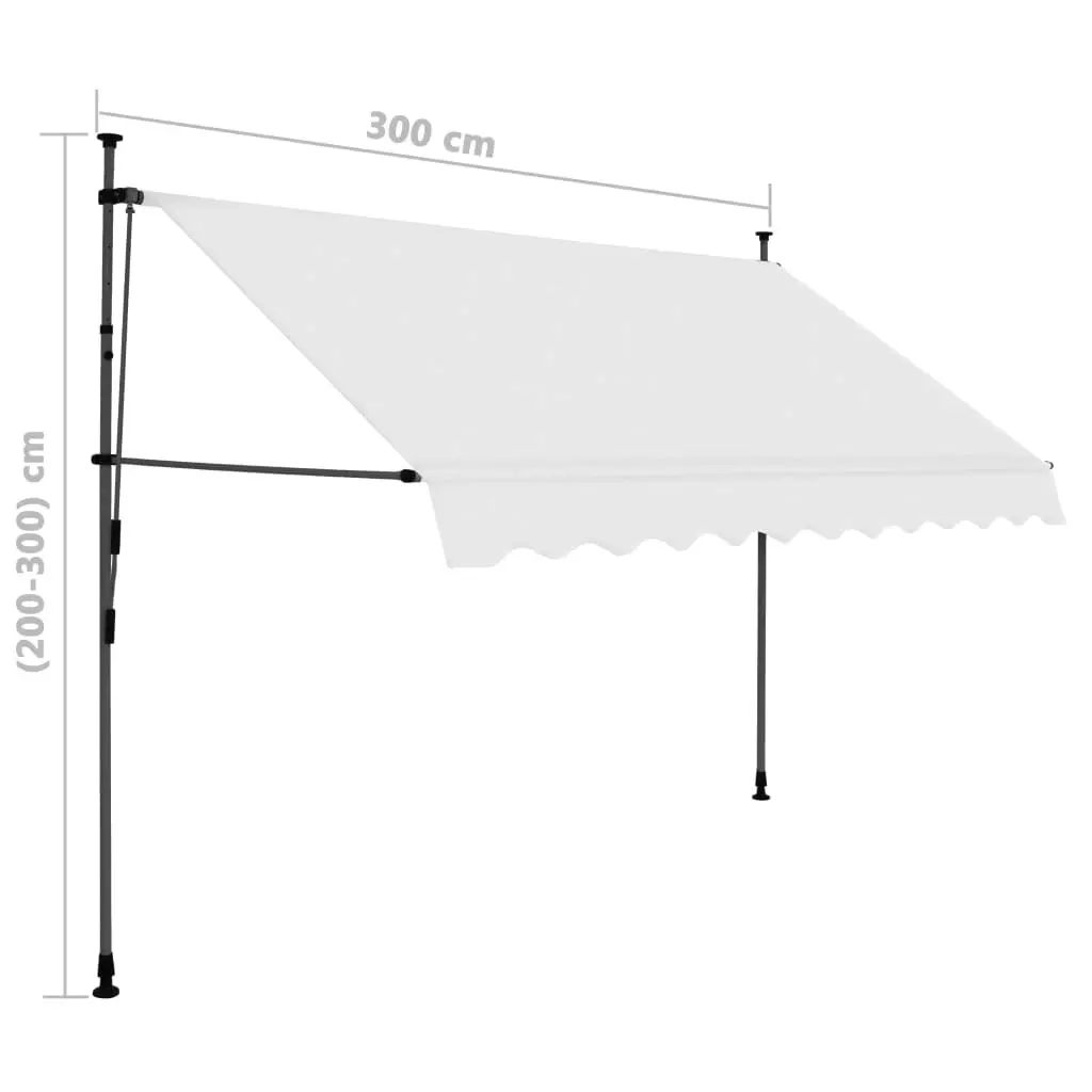 Manual Retractable Awning with LED 300 cm Cream 148099