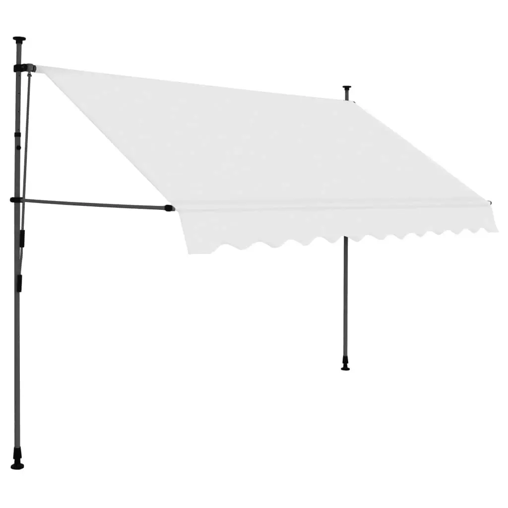 Manual Retractable Awning with LED 300 cm Cream 148099