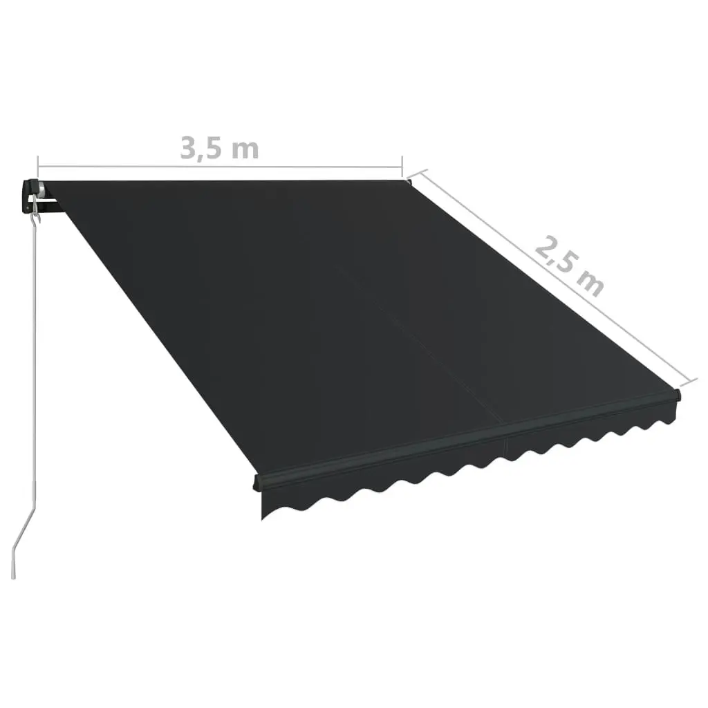 Manual Retractable Awning with LED 350x250 cm Anthracite 3051244