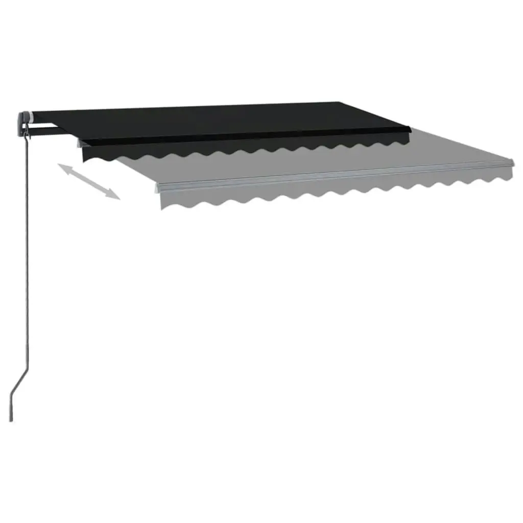 Manual Retractable Awning with LED 3x2.5 m Anthracite 3070104