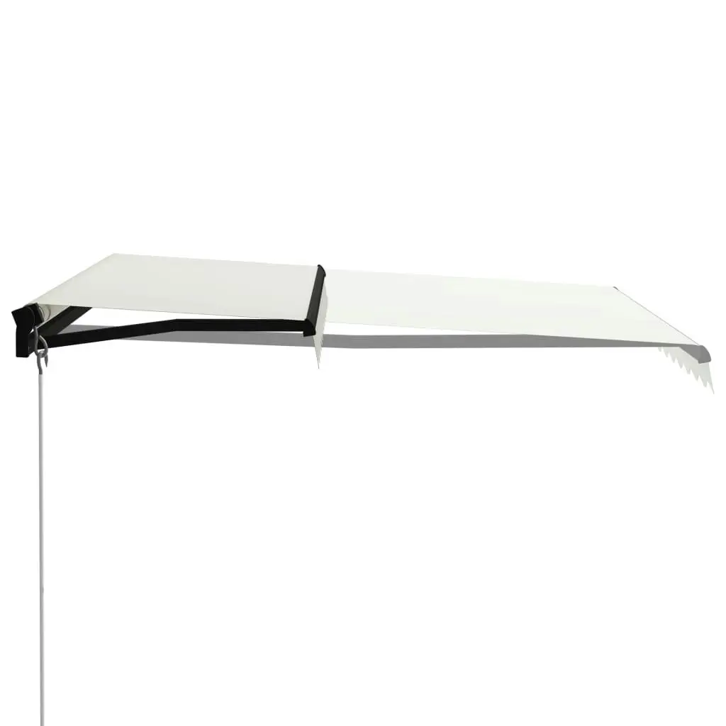 Manual Retractable Awning with LED 300x250 cm Cream 3055221