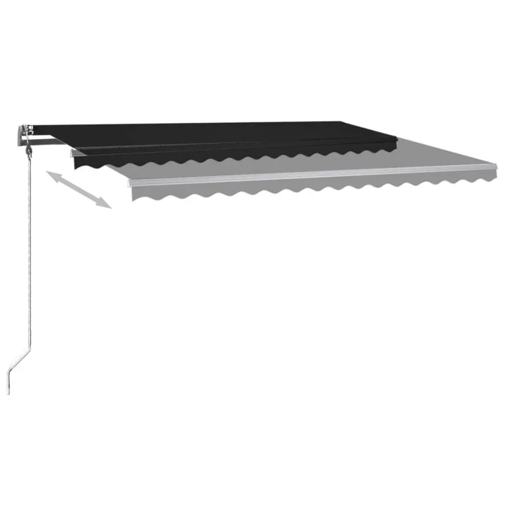 Manual Retractable Awning with LED 400x300 cm Anthracite 3069744