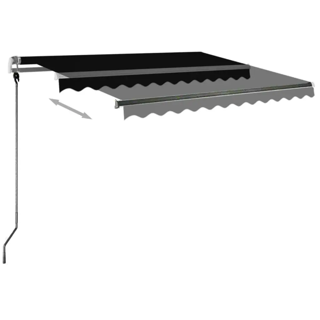 Manual Retractable Awning with LED 350x250 cm Anthracite 3069724