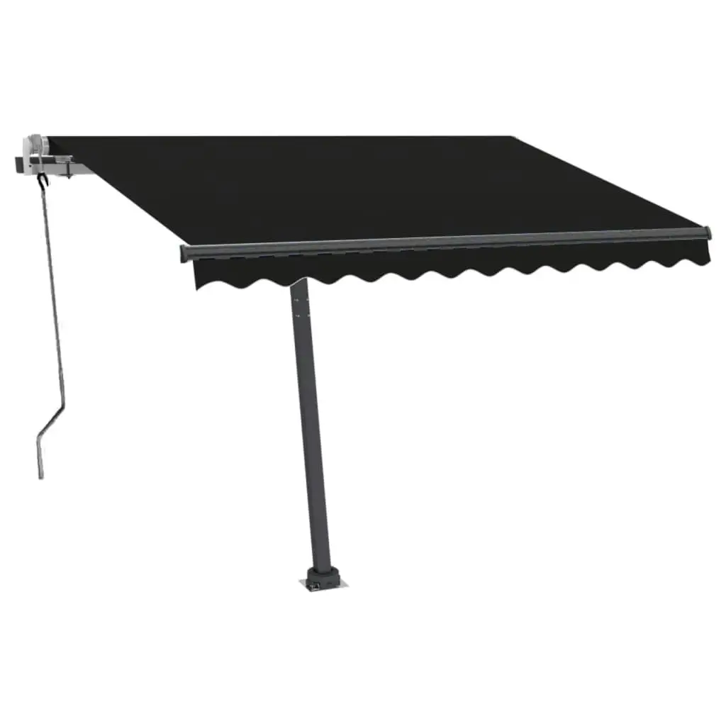 Manual Retractable Awning with LED 350x250 cm Anthracite 3069724