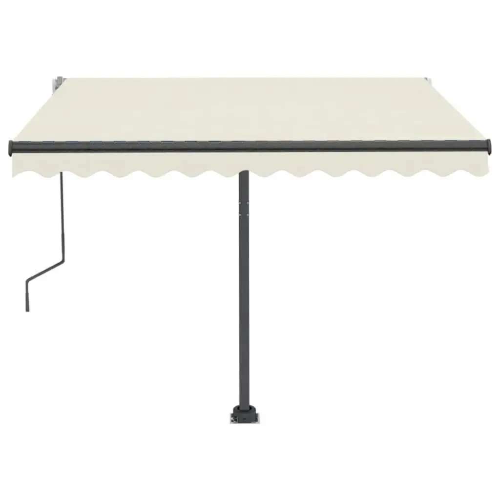 Manual Retractable Awning with LED 300x250 cm Cream 3069702