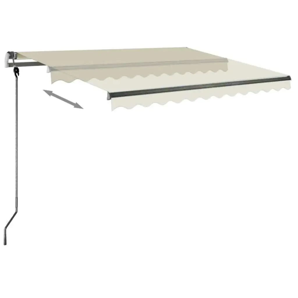 Manual Retractable Awning with LED 300x250 cm Cream 3069702