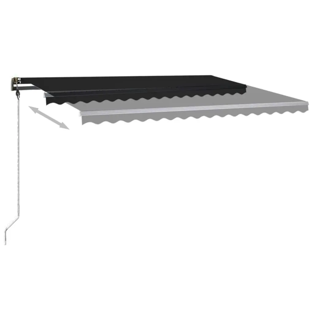 Manual Retractable Awning with LED 450x300 cm Anthracite 3069764