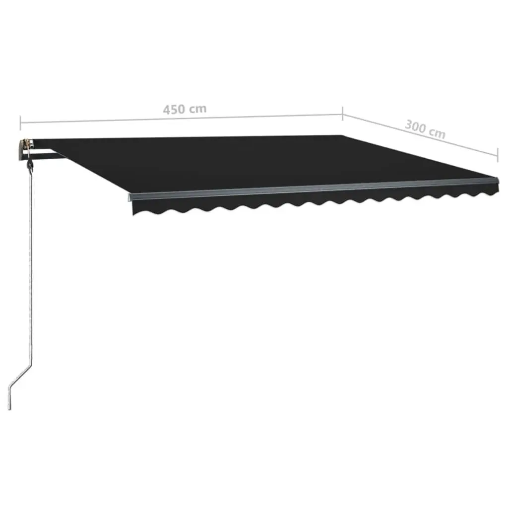 Manual Retractable Awning with LED 450x300 cm Anthracite 3069764