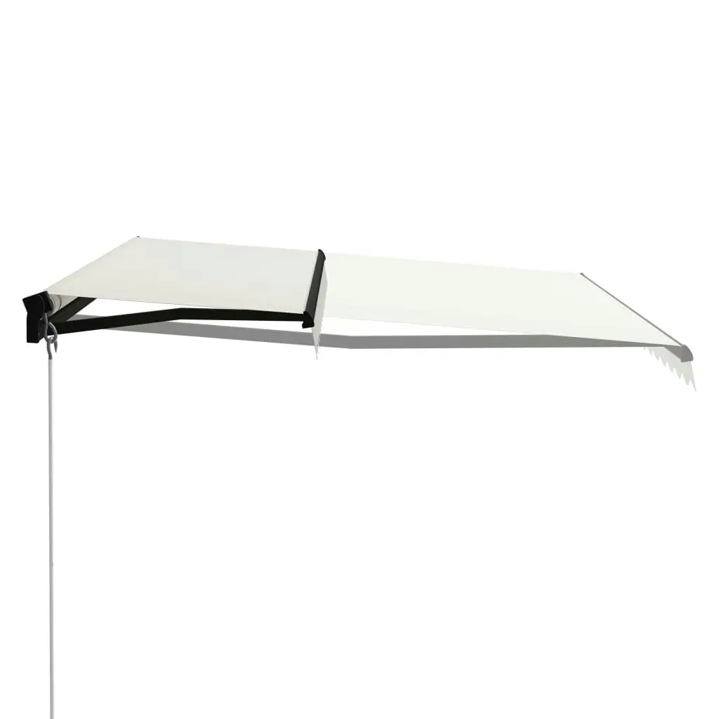 Manual Retractable Awning with LED 400x300 cm Cream 3055228